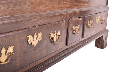 Lot 735 - LARGE 17TH CENTURY OAK MULE CHEST COFFER