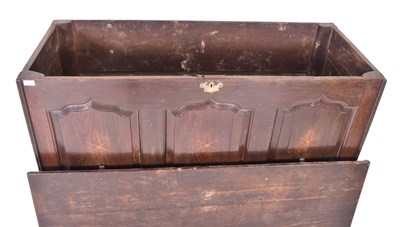 Lot 735 - LARGE 17TH CENTURY OAK MULE CHEST COFFER