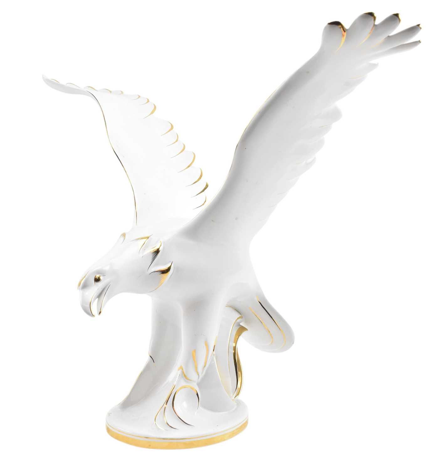 Lot 161 - AHURA - LARGE ITALIAN VINTAGE GILT PAINTED CERAMIC EAGLE FIGURE