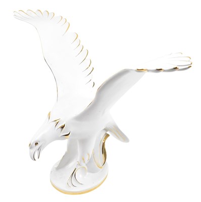 Lot 161 - AHURA - LARGE ITALIAN VINTAGE GILT PAINTED CERAMIC EAGLE FIGURE