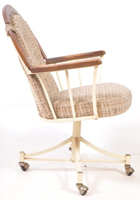 Lot 612 - MID CENTURY OAK & METAL SWIVEL DESK CHAIR