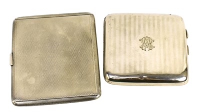 Lot 84 - TWO GEORGE V HALLMARKED SILVER CIGARETTE CASES