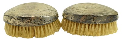 Lot 96 - PAIR OF GEORGE V HALLMARKED SILVER CLOTHES BRUSHES