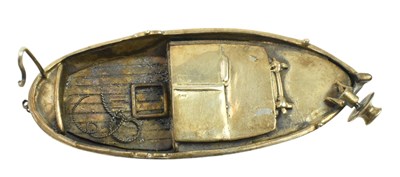 Lot 47 - UNUSUAL SILVER MODEL OF A MINIATURE ROWING BOAT