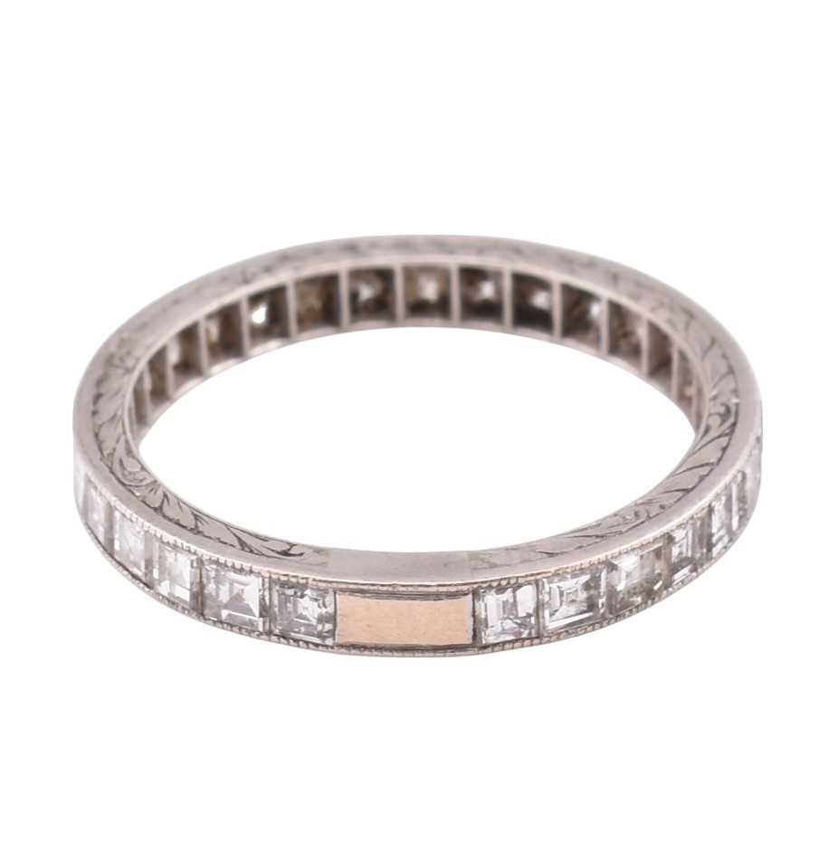 Lot 109 - PLATINUM GOLD & DIAMOND ETERNITY RING