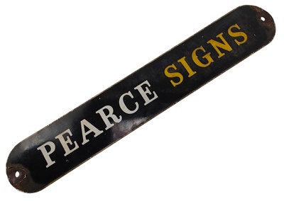Lot 37 - 20TH CENTURY ENAMEL SHOP SIGN FOR 'PEARCE SIGNS'
