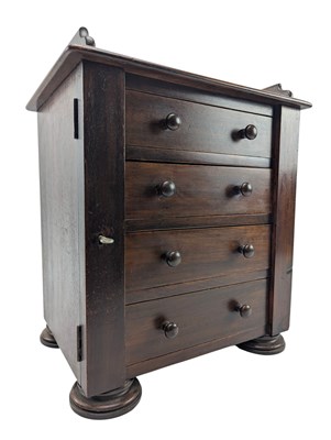 Lot 418 - 19TH CENTURY MAHOGANY SPECIMEN WELLINGTON CHEST OF DRAWERS