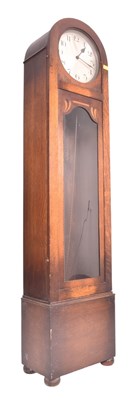 Lot 690 - 20TH CENTURY ART DECO OAK-CASE GRANDFATHER CLOCK
