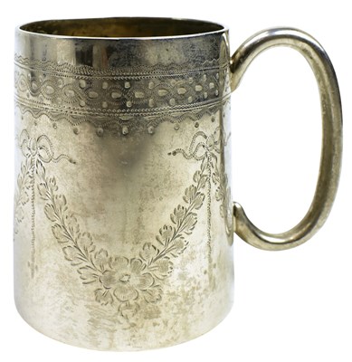 Lot 25 - EDWARD VII HALLMARKED LONDON SILVER CHRISTENING MUG