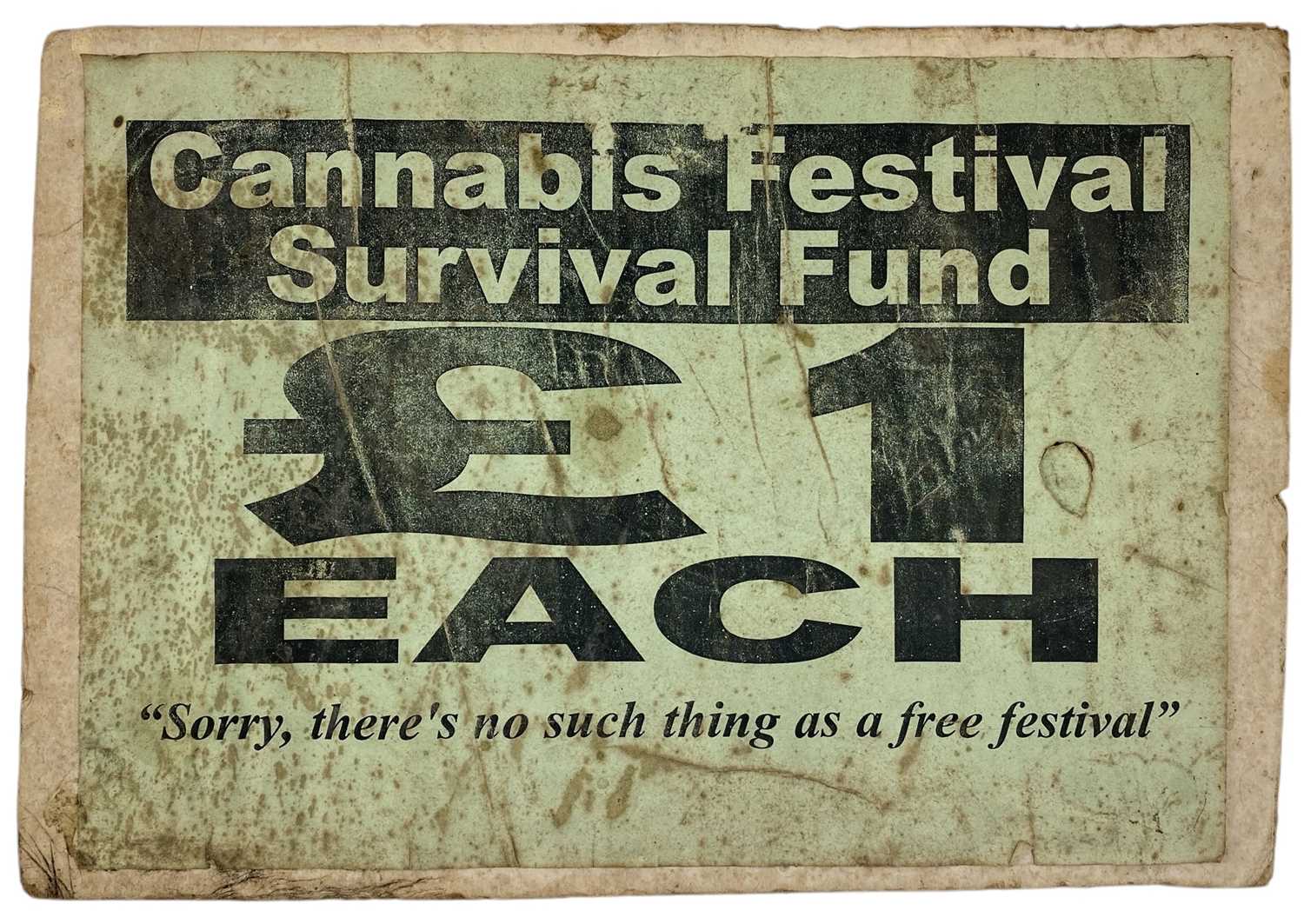 Lot 127 - 2001 CANNABIS FESTIVAL SURVIVAL FUND POSTER