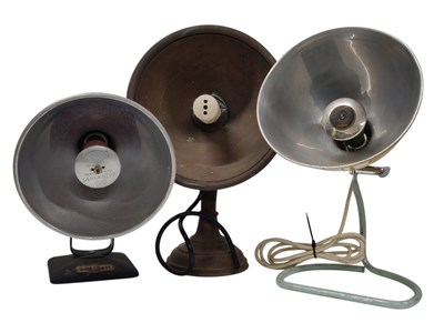 Lot 214 - HEAT LAMPS - COLLECTION OF THREE ASSORTED AGE HEAT LAMPS