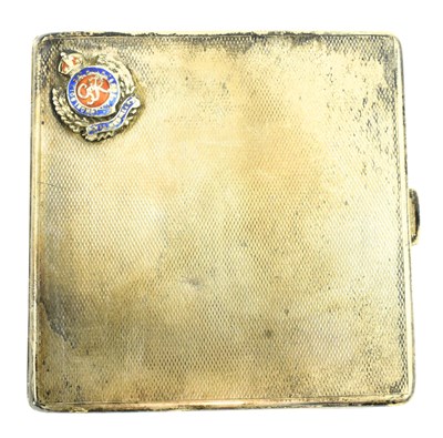 Lot 28 - GEORGE VI HALLMARKED SILVER & ENAMELED SILVER CIGARETTE CASE
