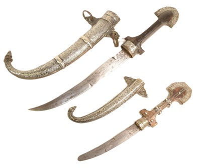 Lot 251 - TWO MOROCCAN JAMBIYA DAGGERS
