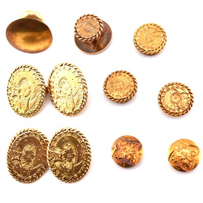 Lot 107 - COLLECTION OF VICTORIAN HALLMARKED 15CT GOLD GENTLEMAN'S DRESS SET