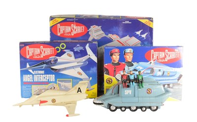 Lot 714 - CAPTAIN SCARLET - X3 BOXED CAPTAIN SCARLET PLAYSETS