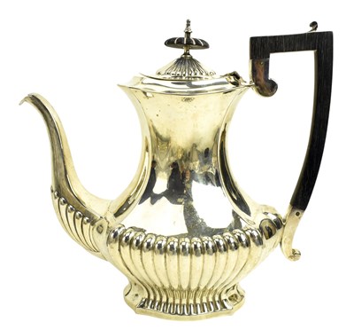 Lot 22 - EDWARD VII HALLMARKED SILVER COFFEE POT / WATER JUG