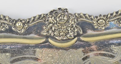 Lot 64 - LARGE LATE 19TH CENTURY VICTORIAN SILVER PLATE SERVING TRAY