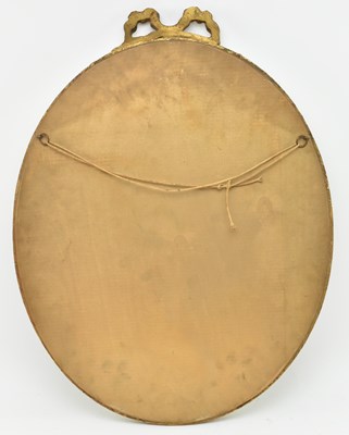 Lot 477 - FRENCH INSPIRED 20TH CENTURY GILTWOOD OVAL MIRROR