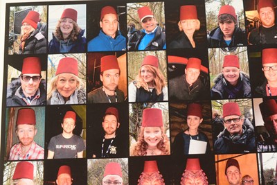 Lot 233 - DOCTOR WHO - 50TH ANNIVERSARY (2013) - CREW-ONLY GIFT POSTER 'FEZ GALLERY'