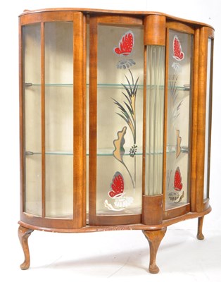 Lot 952 - 1930S ART DECO EARLY 20TH CENTURY WALNUT CHINA DISPLAY CABINET