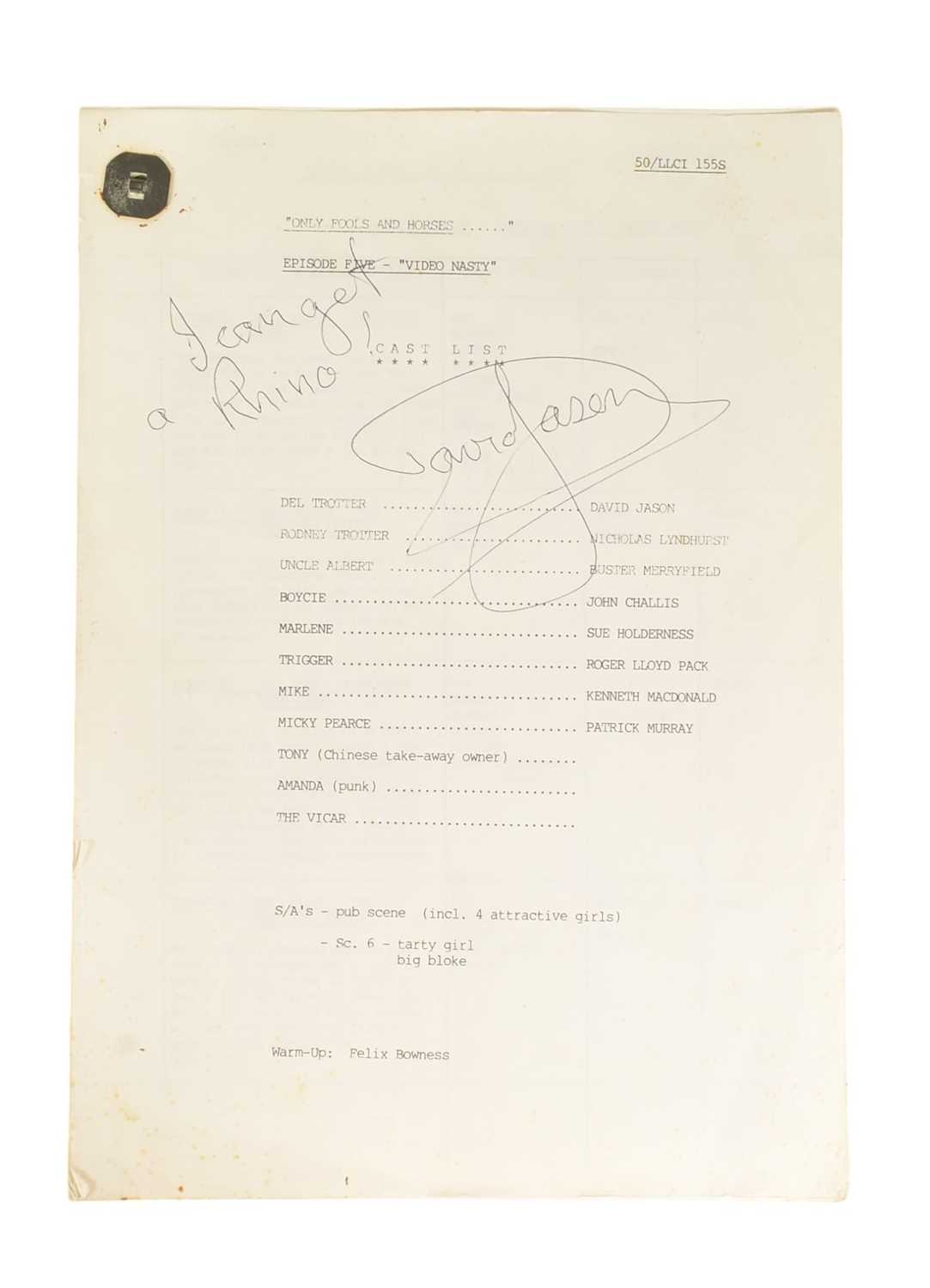 Lot 20 - ONLY FOOLS & HORSES - VIDEO NASTY (1986 S5) - ORIGINAL SCRIPT
