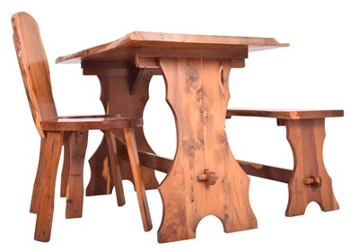 Lot 657 - BESPOKE-MADE LIVE EDGE DINING SUITE