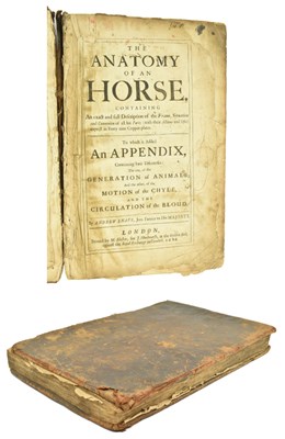 Lot 130 - EQUINE INTEREST. 1686 THE ANATOMY OF A HORSE BY ANDREW SNAPE EARLY EDITION IN ORIG. SHEEPSKIN