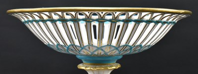 Lot 45 - VICTORIAN 19TH CENTURY MINTON BONE CHINA & PARIAN PORCELAIN TAZZA