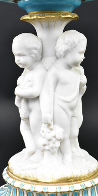 Lot 45 - VICTORIAN 19TH CENTURY MINTON BONE CHINA & PARIAN PORCELAIN TAZZA