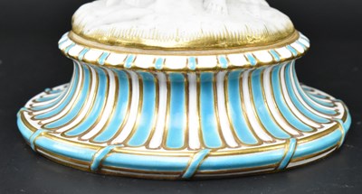 Lot 45 - VICTORIAN 19TH CENTURY MINTON BONE CHINA & PARIAN PORCELAIN TAZZA
