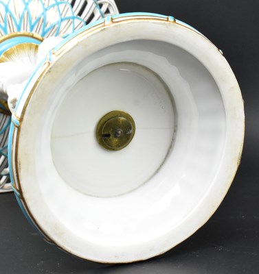 Lot 45 - VICTORIAN 19TH CENTURY MINTON BONE CHINA & PARIAN PORCELAIN TAZZA