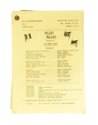 Lot 126 - 'ALLO 'ALLO! (BBC SITCOM) - ORIGINAL CAMERA SCRIPT