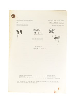 Lot 75 - 'ALLO 'ALLO! (BBC SITCOM) - ORIGINAL REHEARSAL SCRIPT