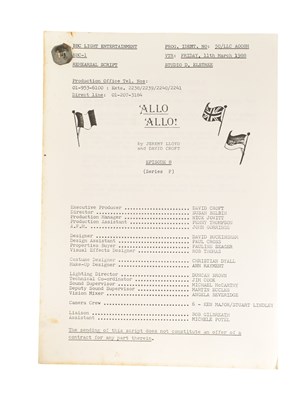Lot 42 - 'ALLO 'ALLO! (BBC SITCOM) - ORIGINAL REHEARSAL SCRIPT