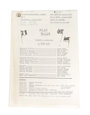 Lot 28 - 'ALLO 'ALLO! (BBC SITCOM) - ORIGINAL PRODUCTION SCRIPT