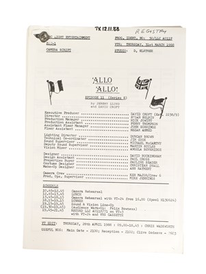 Lot 73 - 'ALLO 'ALLO! (BBC SITCOM) - ORIGINAL PRODUCTION SCRIPT