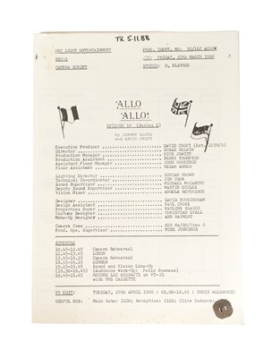 Lot 117 - 'ALLO 'ALLO! (BBC SITCOM) - ORIGINAL PRODUCTION SCRIPT
