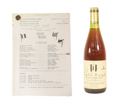 Lot 203 - 'ALLO 'ALLO! (BBC SITCOM) - ORIGINAL PRODUCTION SCRIPT & CREW BOTTLE