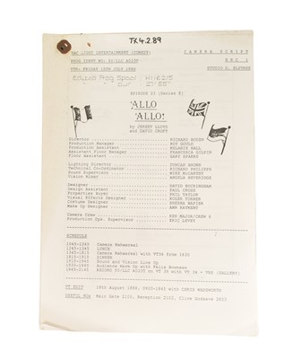 Lot 54 - 'ALLO 'ALLO! (BBC SITCOM) - ORIGINAL PRODUCTION SCRIPT