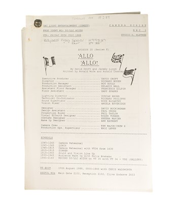Lot 52 - 'ALLO 'ALLO! (BBC SITCOM) - ORIGINAL PRODUCTION SCRIPT