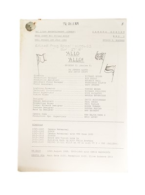 Lot 48 - 'ALLO 'ALLO! (BBC SITCOM) - ORIGINAL PRODUCTION SCRIPT