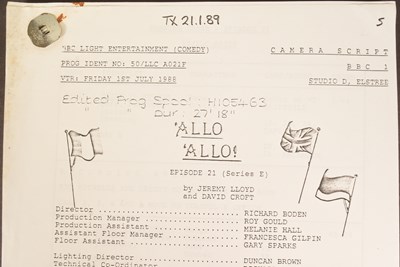 Lot 48 - 'ALLO 'ALLO! (BBC SITCOM) - ORIGINAL PRODUCTION SCRIPT