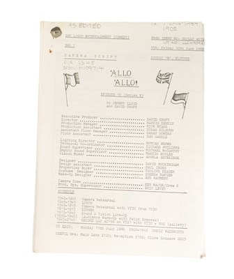 Lot 136 - 'ALLO 'ALLO! (BBC SITCOM) - ORIGINAL PRODUCTION SCRIPT