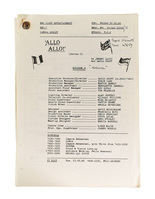Lot 121 - 'ALLO 'ALLO! (BBC SITCOM) - ORIGINAL PRODUCTION SCRIPT