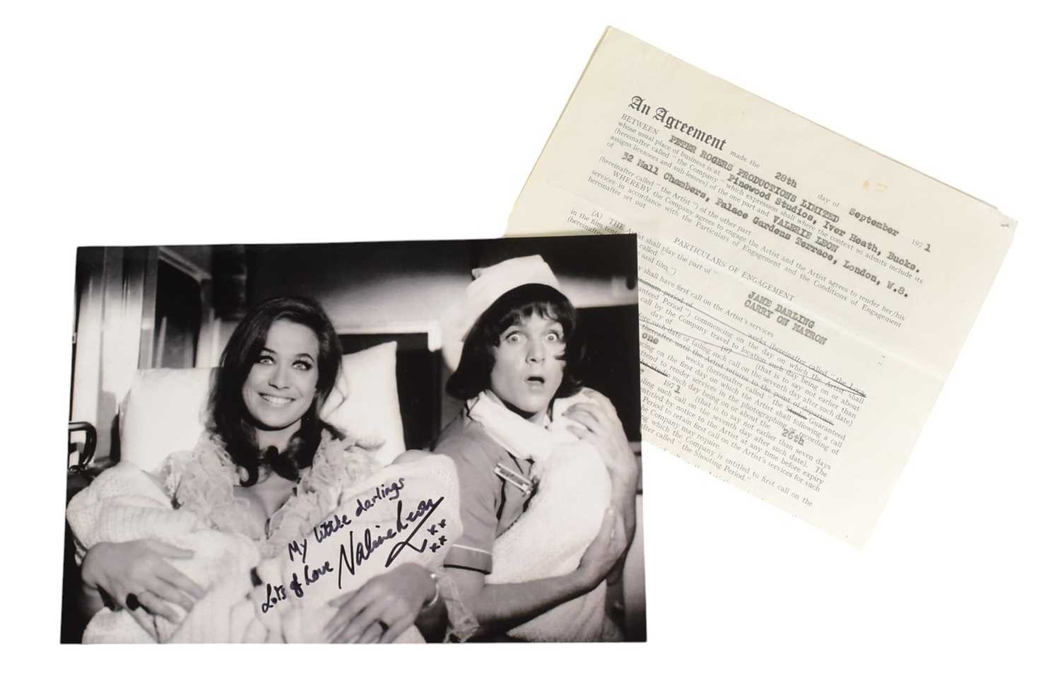 Lot 12 - CARRY ON MATRON (1972) - VALERIE LEON'S ORIGINAL CONTRACT