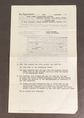 Lot 12 - CARRY ON MATRON (1972) - VALERIE LEON'S ORIGINAL CONTRACT