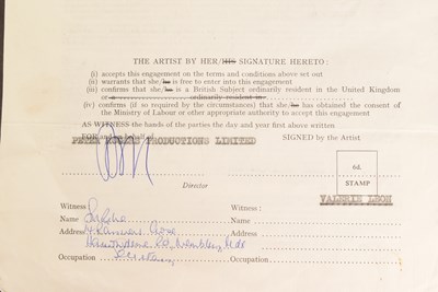 Lot 12 - CARRY ON MATRON (1972) - VALERIE LEON'S ORIGINAL CONTRACT