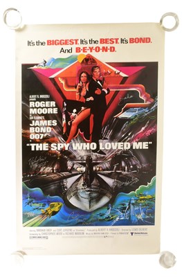 Lot 30 - THE SPY WHO LOVED ME (1977) - CAST SIGNED POSTER - FROM VALERIE LEON'S COLLECTION