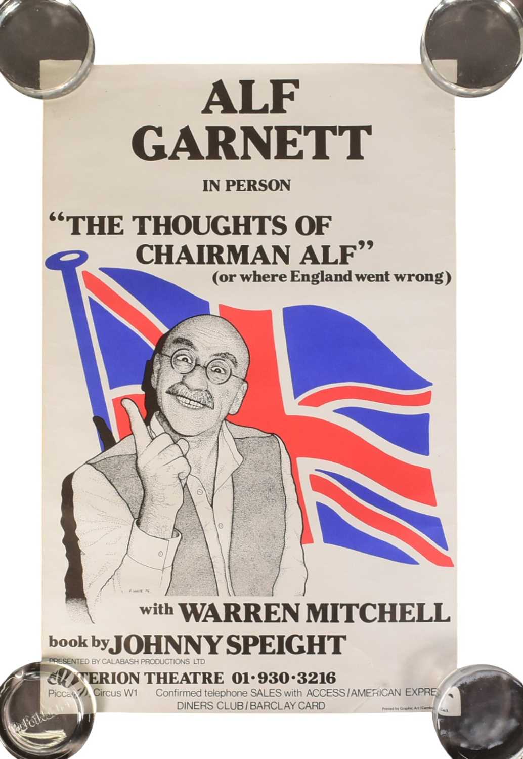 Lot 38 - TILL DEATH US TO PART - ALF GARNETT - 'THE THOUGHTS OF CHAIRMAN ALF' THEATRE POSTER