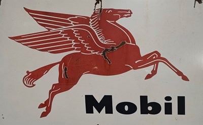 Lot 75 - MOBIL - LARGE FORECOURT ENAMEL ADVERTISING SIGN
